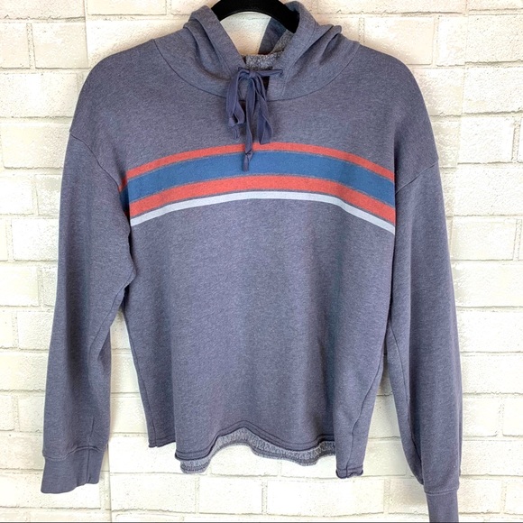 American Eagle Outfitters Ahh-mazingly Soft Hoodie Blue Stripes Sweatshirt - Picture 3 of 9